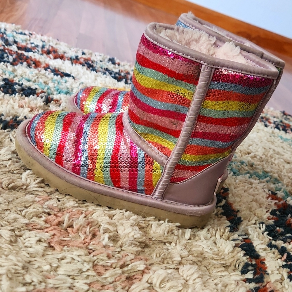 UGG boots Rainbow Sequin size 11 toddler. Super warm